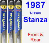 Front & Rear Wiper Blade Pack for 1987 Nissan Stanza - Hybrid