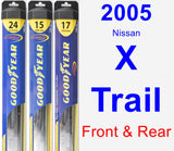 Front & Rear Wiper Blade Pack for 2005 Nissan X-Trail - Hybrid