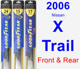 Front & Rear Wiper Blade Pack for 2006 Nissan X-Trail - Hybrid