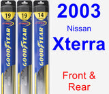 Front & Rear Wiper Blade Pack for 2003 Nissan Xterra - Hybrid