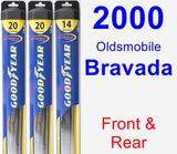 Front & Rear Wiper Blade Pack for 2000 Oldsmobile Bravada - Hybrid