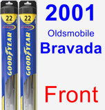 Front Wiper Blade Pack for 2001 Oldsmobile Bravada - Hybrid