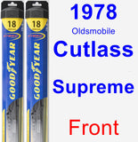 Front Wiper Blade Pack for 1978 Oldsmobile Cutlass Supreme - Hybrid