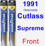 Front Wiper Blade Pack for 1991 Oldsmobile Cutlass Supreme - Hybrid