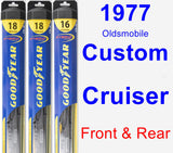 Front & Rear Wiper Blade Pack for 1977 Oldsmobile Custom Cruiser - Hybrid