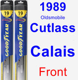 Front Wiper Blade Pack for 1989 Oldsmobile Cutlass Calais - Hybrid