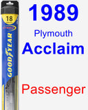 Passenger Wiper Blade for 1989 Plymouth Acclaim - Hybrid