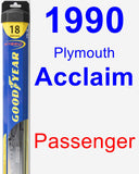 Passenger Wiper Blade for 1990 Plymouth Acclaim - Hybrid