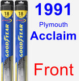 Front Wiper Blade Pack for 1991 Plymouth Acclaim - Hybrid