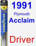 Driver Wiper Blade for 1991 Plymouth Acclaim - Hybrid