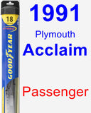 Passenger Wiper Blade for 1991 Plymouth Acclaim - Hybrid