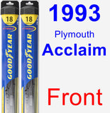 Front Wiper Blade Pack for 1993 Plymouth Acclaim - Hybrid