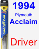 Driver Wiper Blade for 1994 Plymouth Acclaim - Hybrid