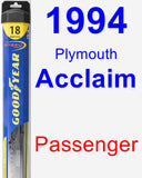 Passenger Wiper Blade for 1994 Plymouth Acclaim - Hybrid