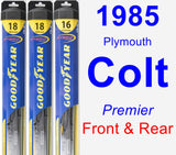 Front & Rear Wiper Blade Pack for 1985 Plymouth Colt - Hybrid