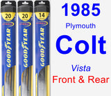 Front & Rear Wiper Blade Pack for 1985 Plymouth Colt - Hybrid