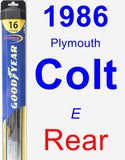 Rear Wiper Blade for 1986 Plymouth Colt - Hybrid