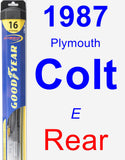 Rear Wiper Blade for 1987 Plymouth Colt - Hybrid