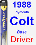 Driver Wiper Blade for 1988 Plymouth Colt - Hybrid