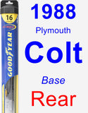 Rear Wiper Blade for 1988 Plymouth Colt - Hybrid