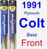 Front Wiper Blade Pack for 1991 Plymouth Colt - Hybrid