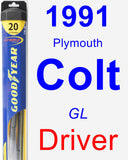 Driver Wiper Blade for 1991 Plymouth Colt - Hybrid