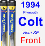 Front Wiper Blade Pack for 1994 Plymouth Colt - Hybrid