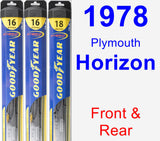 Front & Rear Wiper Blade Pack for 1978 Plymouth Horizon - Hybrid