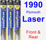 Front & Rear Wiper Blade Pack for 1990 Plymouth Laser - Hybrid