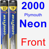 Front Wiper Blade Pack for 2000 Plymouth Neon - Hybrid