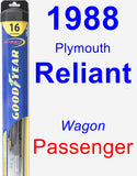 Passenger Wiper Blade for 1988 Plymouth Reliant - Hybrid