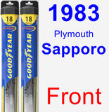 Front Wiper Blade Pack for 1983 Plymouth Sapporo - Hybrid