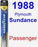 Passenger Wiper Blade for 1988 Plymouth Sundance - Hybrid