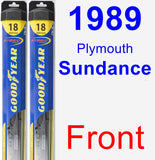 Front Wiper Blade Pack for 1989 Plymouth Sundance - Hybrid