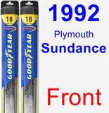 Front Wiper Blade Pack for 1992 Plymouth Sundance - Hybrid