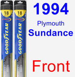 Front Wiper Blade Pack for 1994 Plymouth Sundance - Hybrid