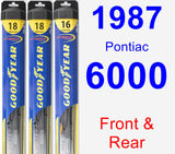 Front & Rear Wiper Blade Pack for 1987 Pontiac 6000 - Hybrid