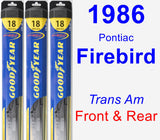 Front & Rear Wiper Blade Pack for 1986 Pontiac Firebird - Hybrid