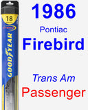 Passenger Wiper Blade for 1986 Pontiac Firebird - Hybrid