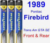 Front & Rear Wiper Blade Pack for 1989 Pontiac Firebird - Hybrid