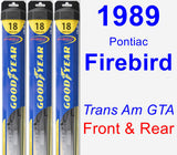 Front & Rear Wiper Blade Pack for 1989 Pontiac Firebird - Hybrid