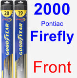 Front Wiper Blade Pack for 2000 Pontiac Firefly - Hybrid