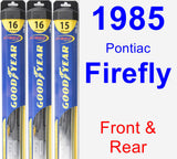 Front & Rear Wiper Blade Pack for 1985 Pontiac Firefly - Hybrid