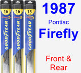 Front & Rear Wiper Blade Pack for 1987 Pontiac Firefly - Hybrid