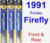 Front & Rear Wiper Blade Pack for 1991 Pontiac Firefly - Hybrid