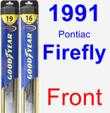 Front Wiper Blade Pack for 1991 Pontiac Firefly - Hybrid