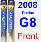 Front Wiper Blade Pack for 2008 Pontiac G8 - Hybrid