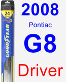 Driver Wiper Blade for 2008 Pontiac G8 - Hybrid