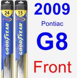 Front Wiper Blade Pack for 2009 Pontiac G8 - Hybrid