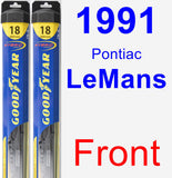 Front Wiper Blade Pack for 1991 Pontiac LeMans - Hybrid